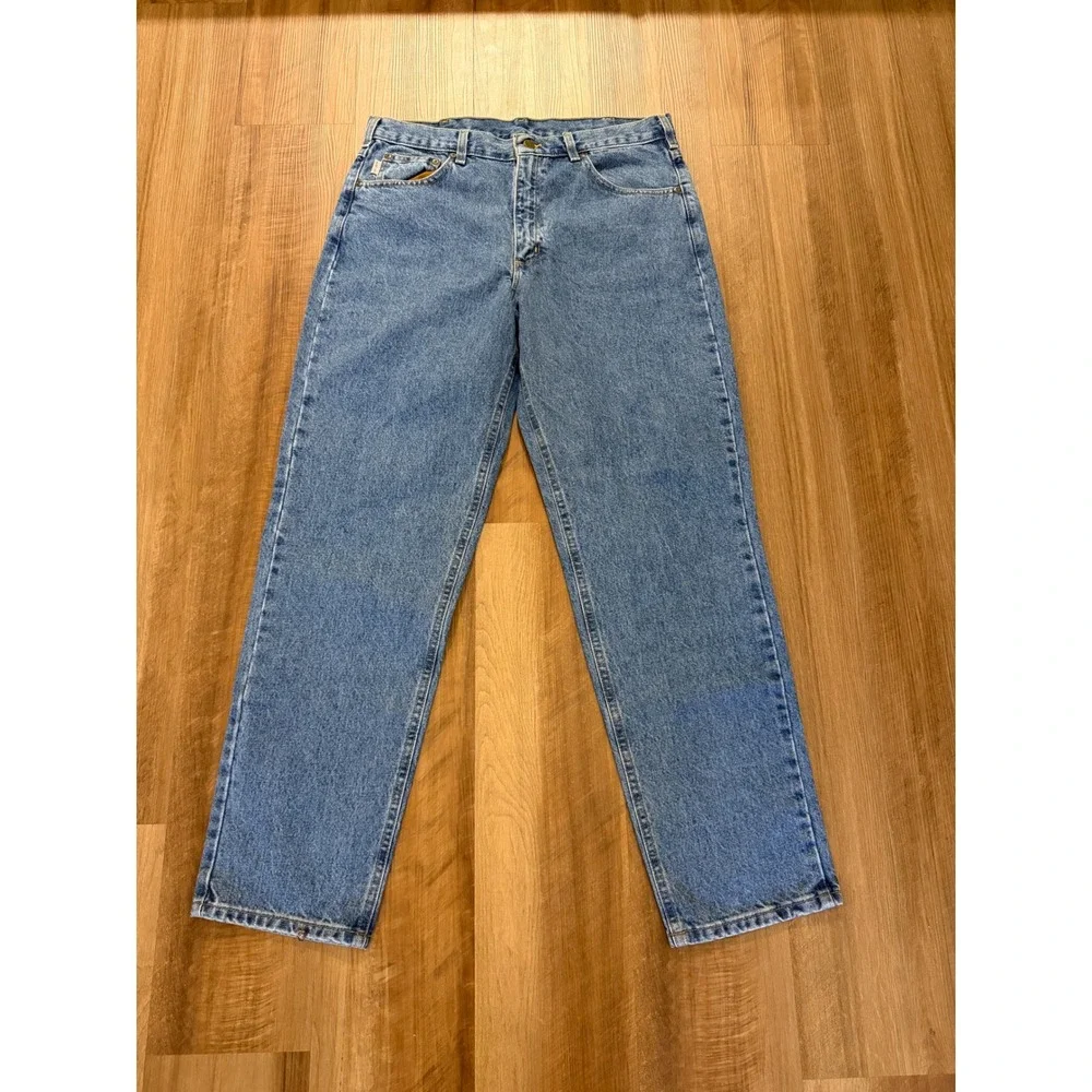 Carhartt B17 STW Jeans Mens 36x32 Blue Relaxed Fit Stonewash Denim Straight Leg
